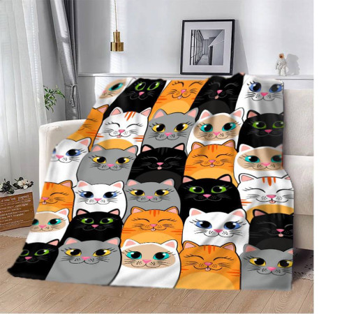 Плюшевий 3D-плед Чарівні котики 12441, 160х200 см