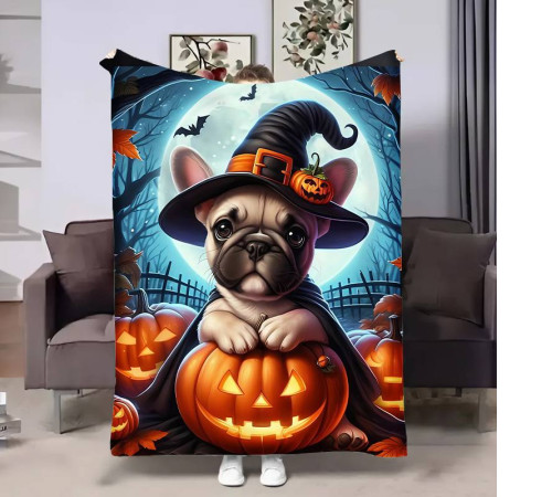 Плюшевий 3D-плед Halloween Dog 17598, 160х200 см