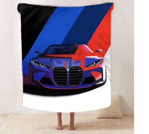 Плюшевий 3D-плед Престижний BMW 12439, 135х160 см