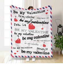 Подарунковий 3D-плед з побажаннями "Be My Valentine" 15624, 160х200 см