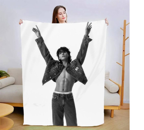 Плюшевий 3D-плед Jungkook BTS №2 13362, 160х200 см