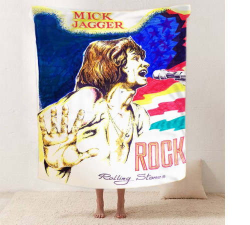 Плюшевий 3D-плед Mick Jagger 12027, 135х160 см