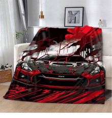 Плюшевий 3D-плед Nissan GTR швидкість та адреналін 12023, 160х200 см
