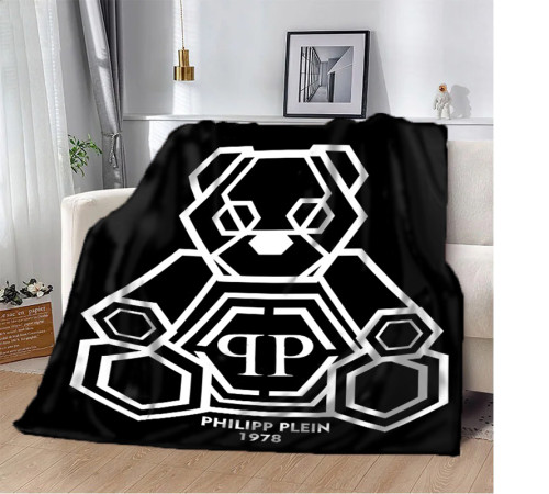 Плюшевий 3D-плед Philipp Plein Чорний 10592, 160х200 см