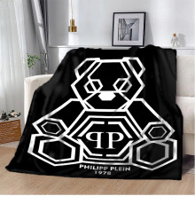 Плюшевий 3D-плед Philipp Plein Чорний 10593, 135х160 см