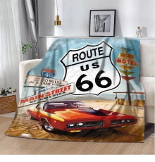 Плюшевий 3D-плед Route US 66 10627, 135х160 см