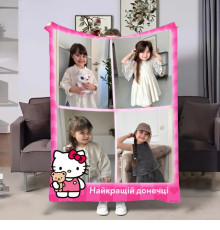 Персоналізований 3D-плед зі своїм фото Hello Kitty на 4 фото 31635, 160х200 см