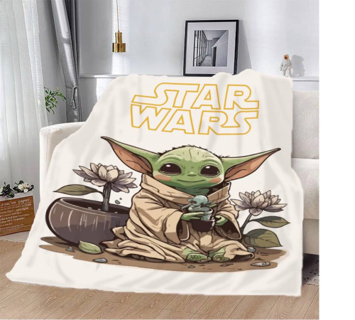 Плюшевий 3D-плед Star Wars Малюк Йода 12256, 135х160 см