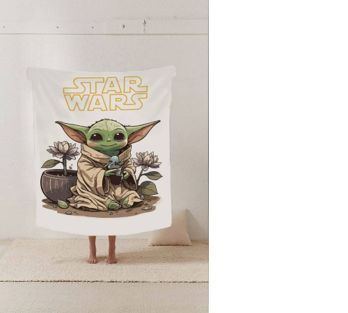 Плюшевий 3D-плед Star Wars Малюк Йода 12256, 135х160 см