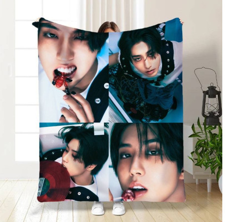 Плюшевий 3D-плед Stray Kids collage №1 15795, 160х200 см