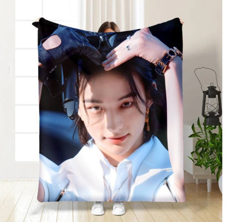 Плюшевий 3D-плед Stray Kids Hyunjin 15799, 160х200 см