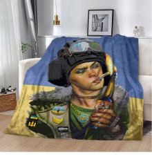 Патріотичний 3D-плед Жінка-Воїн 10576, 160х200 см