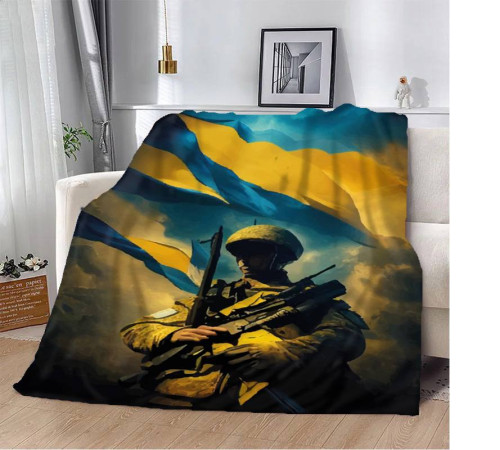 Патріотичний 3D-плед Захисник України 12186, 160х200 см
