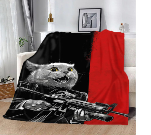 Патріотичний 3D-плед Котячий бунт 10597, 135х160 см