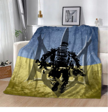 Патріотичний 3D-плед Український воїн 10624, 160х200 см