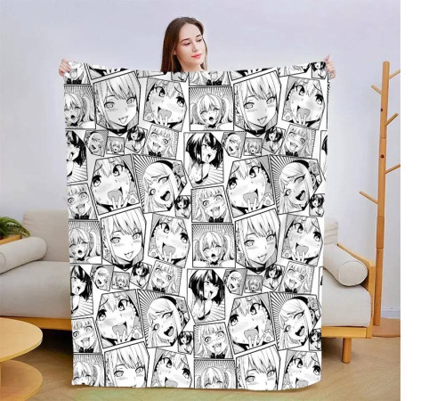 Плюшевий 3D-плед Аніме Black and white 13857, 160х200 см