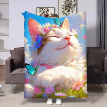 Плюшевий 3D-плед Весна Котик 18059, 135х160 см