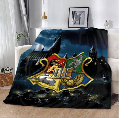 Плюшевий 3D-плед Замковий світ Гаррі Поттера Магічний плед з гербом 11619, 135х160 см