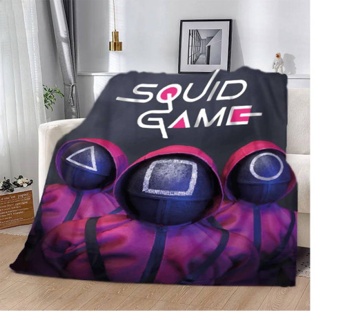 Плюшевий 3D-плед Гра в кальмара Squid Game 12297, 160х200 см