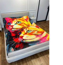 Плюшевий 3D-плед Картина котиків 13452, 160х200 см