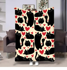 Плюшевий 3D-плед Котики кохання 32375, 160х200 см