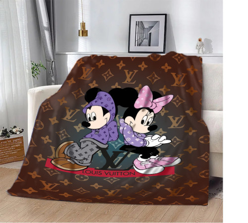 Плюшевий 3D-плед Магія та Стиль Легендарне Поєднання Louis Vuitton та Мікі Маус 10579, 135х160 см