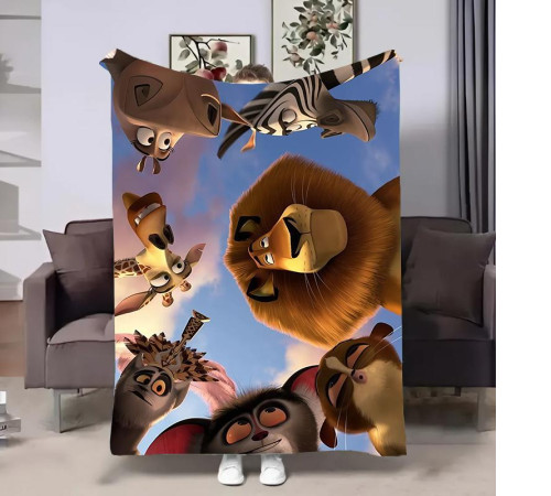 Плюшевий 3D-плед Мадагаскар 31194, 160х200 см
