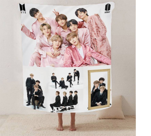 Плюшевий 3D-плед BTS №3 13293, 135х160 см