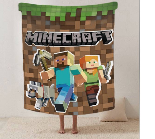 Плюшевий 3D-плед Cвіт Minecraft 12261, 160х200 см