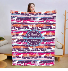 Новорічний 3D-плед Новорічні олені 13846, 135х160 см