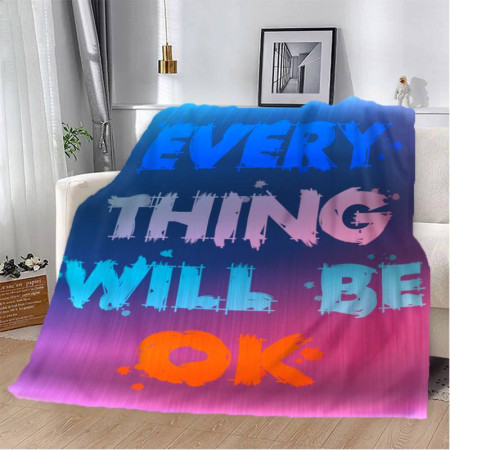 Мотиваційний 3D-плед Every Thing Will BE OK 12825, 135х160 см