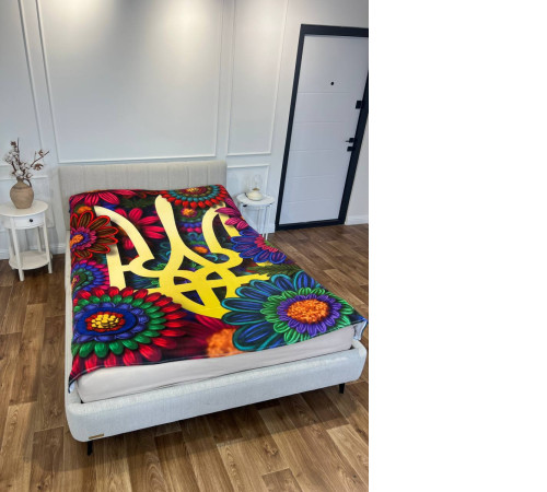 Патріотичний 3D-плед Квіткова Слава України 12896, 160х200 см